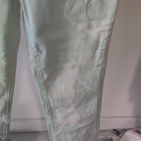 DEFECT Lands End Women High Rise Slim Leg Ankle Jeans Mint 10  30/31W $80 KK174 - Picture 3 of 4